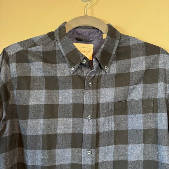 Weatherproof Vintage Blue Black Flannel Shirt XL Button Down Plaid Workwear - Picture 3 of 10